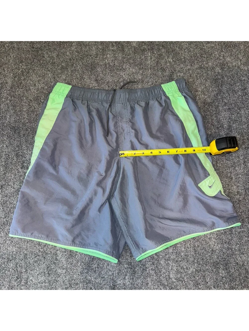 Nike Cyan Accent Lined Swim Trunks Mens LG Vtg y2k 90s Rare